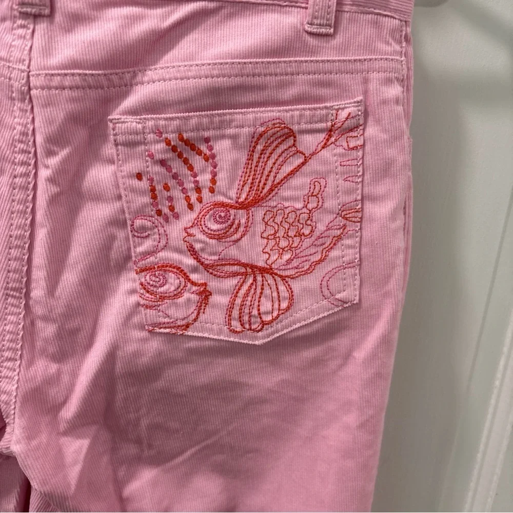 Lilly Pulitzer Boot Cut Corduroy Pants Girls Size 14 Light Pink 100% Cotton EUC